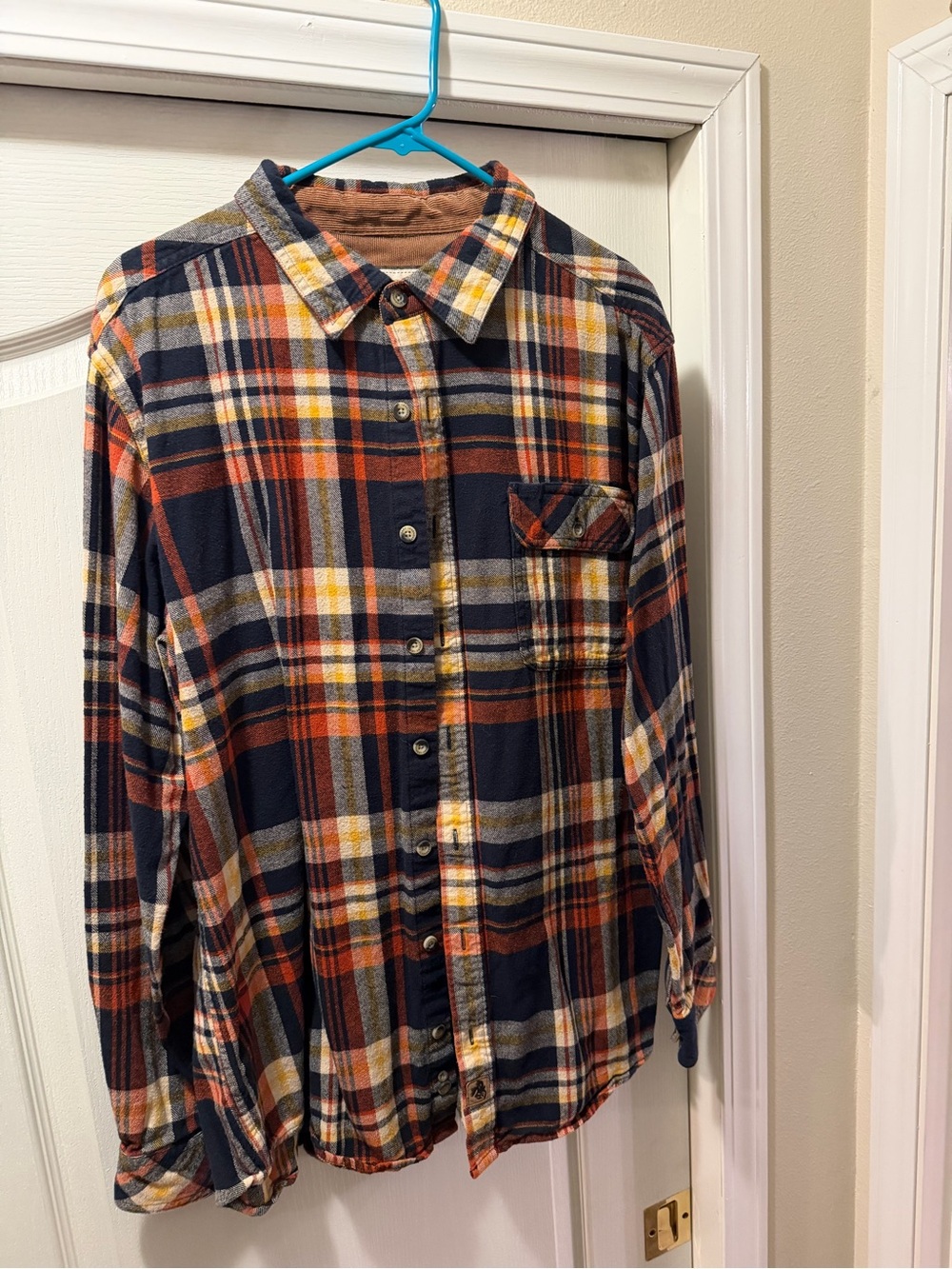 Legendary Whitetails Navy, Orange & Yellow Plaid Button-Down Shirt